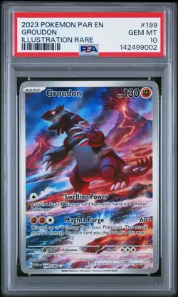 Pokemon Groudon Paradox Rift Illustration Rare #199 PSA 10 Gem Mint - Image 1