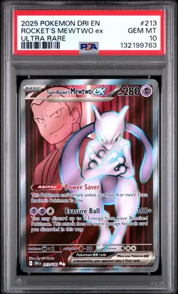 PSA 10 TEAM ROCKET'S MEWTWO EX 213/182 ULTRA RARE DESTINED RIVALS POKEMON 😍 - Image 1