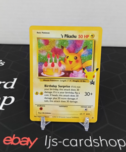 Happy Birthday's Pikachu Celebrations 24 Black Star Promo NM Pokemon Card T1 - Image 1