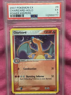 2007 Pokemon EX Power Keepers Charizard Holo 6/108 - PSA 5 Near Mint / Mint - Image 1