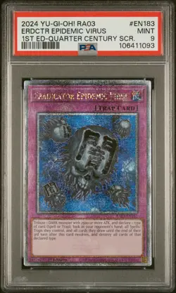 Yu-Gi-Oh Eradicator Epidemic Virus 2024 Quarter Century #RA03-EN183 PSA 9 - Image 1