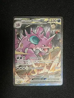 Pokemon TCG Destined Rivals Team Rockets Nidoking EX Card 233/182 SIR - Image 1