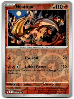 Pokemon Trading Card TCG Heatmor #31 Reverse Holo - Image 1
