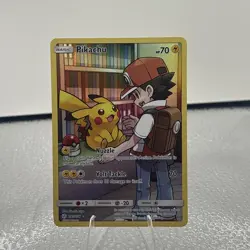 Pikachu Secret Rare Full Art Holo Card- 2019 Cosmic Eclipse 241/236 - Read - Image 1