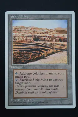 Magic The Gathering MTG STRIP MINE Fourth Edition MP Moderately Played - Image 1