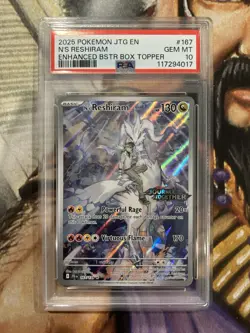 N's Reshiram 167/159 Pokemon Journey Together Box Topper Stamped Promo - PSA 10 - Image 1