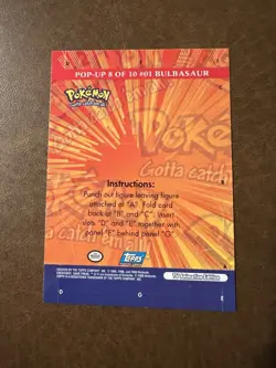 #01 Bulbasaur - Pop-Up 8/10 - TV Animation Series 3 Topps Pokemon - Image 4