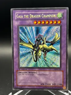 Gaia the Dragon Champion LOB-125 1st Edition Secret Rare Yu-gi-Oh - Image 1