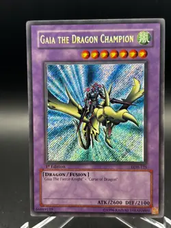 Gaia the Dragon Champion LOB-125 1st Edition Secret Rare Yu-gi-Oh - Image 2