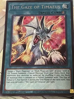 Yugioh The Gaze Of Timaeus MZMU-EN013 Secret Rare - Image 1