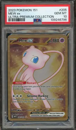 2023 Pokemon Mew ex Full Art 151 UPC Gold Metal Promo Card 205/165 PSA 10 GEM MT - Image 1