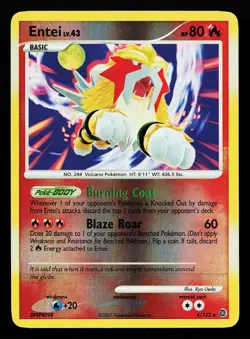 Entei 4/132 Reverse Holo Rare Secret Wonders Pokemon Card - Image 1