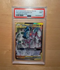 ARCEUS & DIALGA & PALKIA GX 156/236 PSA 9 COSMIC ECLIPSE POKEMON CARD ENGLISH - Image 1