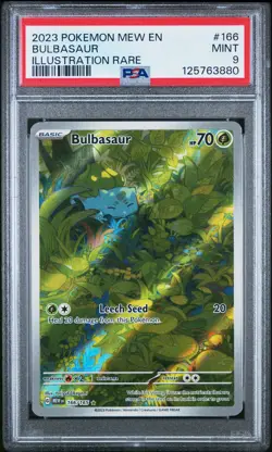2023 POKEMON MEW EN-151 ILLUSTRATION RARE #166 BULBASAUR PSA 9 - Image 1