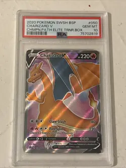 Charizard V - SWSH050 - Black Star Promo - Champion's Path - PSA 10 - Pokemon - Image 1