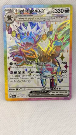 Pokemon TCG Surging Sparks : Hydreigon EX 223/191 Secret Rainbow Rare SIR MINT - Image 1