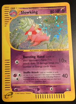 2002 Pokemon Slowking H22/H32 Aquapolis Holo Swirl - Image 1