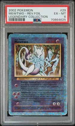 2002 Pokemon Mewtwo Legendary Collection Reverse Foil #29 PSA 6 - Image 1