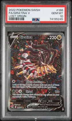 2022 Pokemon Lost Origin Giratina V #186 Full Art PSA 10 - Image 1