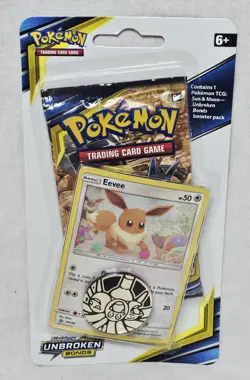 Pokemon Sun & Moon Unbroken Bonds Single Booster Blister Pack (Eevee) Sealed NEW - Image 1