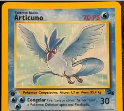 Pokemon TCG Articuno Fossil 1st Edition Holo Rare 2/62 Portuguese 70 HP WOTC - Image 1