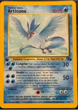 Pokemon TCG Articuno Fossil 1st Edition Holo Rare 2/62 Portuguese 70 HP WOTC - Image 2