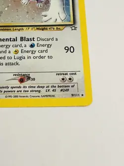 Pokemon Lugia Neo Genesis Holo Rare 9/111 90 HP Basic Unlimited Card - Image 5