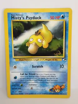 Pokemon Misty's Psyduck 54/132 W Gold Stamp Promo Card - Image 1