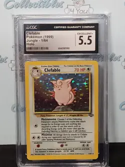 Vintage Pokemon 1999 Jungle 1/64 Holo Clefable Cgc Excellent 5.5 Trading Card - Image 2