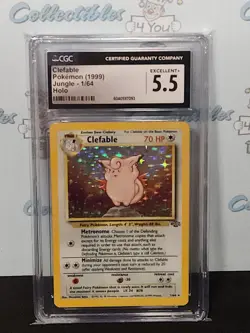 Vintage Pokemon 1999 Jungle 1/64 Holo Clefable Cgc Excellent 5.5 Trading Card - Image 4