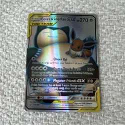 Pokemon Eevee & Snorlax GX TAG TEAM Full Art Ultra Rare 171/181 Team Up Card - Image 1