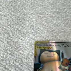 Pokemon Eevee & Snorlax GX TAG TEAM Full Art Ultra Rare 171/181 Team Up Card - Image 2