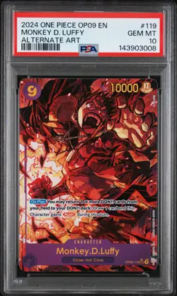 2024 One Piece Monkey D Luffy Op09-119 Alternate Art Psa 10 Card English - Image 1