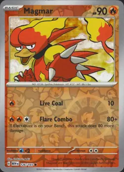 Pokemon Card Magmar Scarlet & Violet 151 Reverse Holo 126/165 Near Mint - Image 1