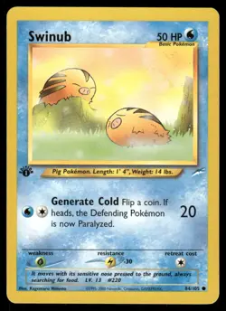 Pokemon Cards Swinub 84/105 1ST EDITION Neo Destiny WOTC Common NM *2 - Image 1