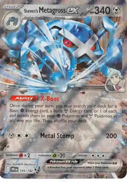 Steven's Metagross ex 145/182 Double Rare Destined Rivals Pokemon NM - Image 1