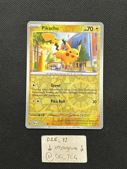Pokemon Paldean Fates - Pikachu - 018/091 - Common REVERSE HOLO - M/NM - Image 1