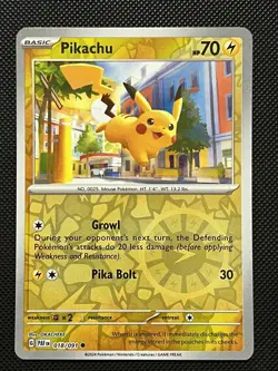 Pokemon Paldean Fates - Pikachu - 018/091 - Common REVERSE HOLO - M/NM - Image 2