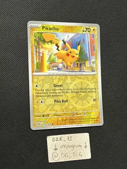 Pokemon Paldean Fates - Pikachu - 018/091 - Common REVERSE HOLO - M/NM - Image 3