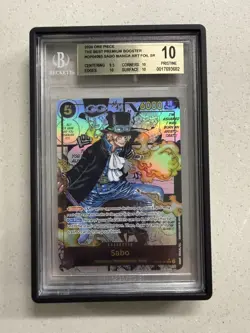 One Piece CCG Sabo PRB01 Manga Alt Art OP04-083 BGS 10 Pristine - Image 1