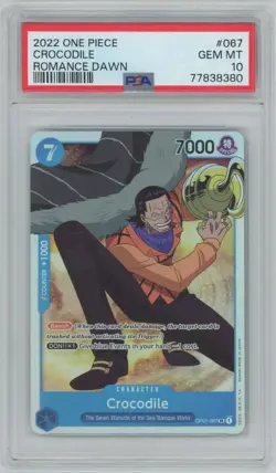 2022 One Piece OP01 Romance Dawn Crocodile PSA 10 Gem Mint - Image 1