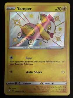 Pokemon TCG Yamper Shining Fates SV039/SV122 Holo Shiny Holo Rare - Image 1