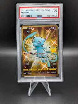 PSA 9 Pokemon Mew Full Art Secret Rare Holo Celebrations 025/025 English 2021 - Image 1