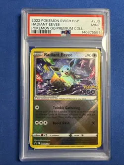 Pokemon TCG Radiant Eevee SWSH230 Promo Shiny Holo Rare Pokemon Go PSA 9 - Image 1