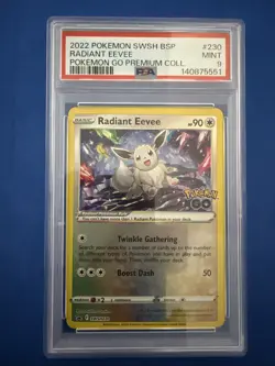 Pokemon TCG Radiant Eevee SWSH230 Promo Shiny Holo Rare Pokemon Go PSA 9 - Image 2