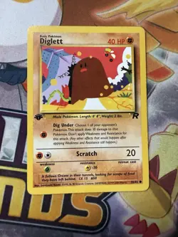 Diglett 1st Edition 52/82 Common Team Rocket Pokemon Vintage 2000 WOTC - Image 1
