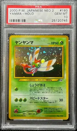 2000 Pokemon Japanese Neo 2 Discovery Yanma Holo PSA 10 GEM MINT *SWIRL* - Image 1