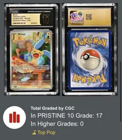 💜Pokemon Minun 194/182: Paradox Rift GRADE 10 PRISTINE GOLD LABEL TOP POP!💨 - Image 3