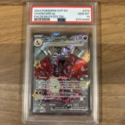 2024 Pokemon SVP EN 074 Paldean Fates Tin Charizard ex PSA 10 (UK Seller) - Image 1