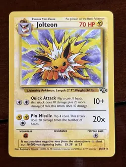 Pokemon Jungle Jolteon 20/64 Non Holo Rare VLP - Image 1